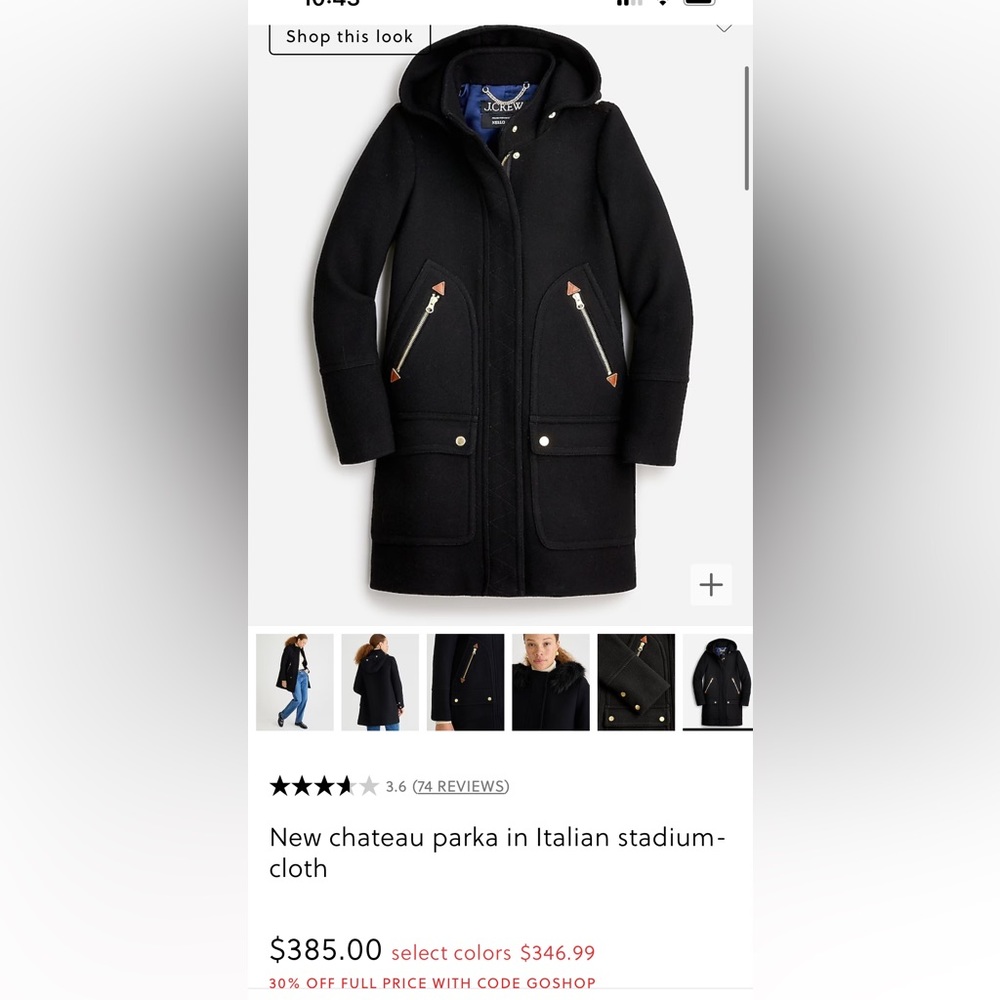 NWT size 20 Jcrew Chateau Parka (retail $385)
